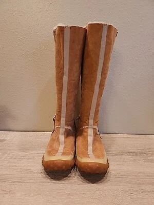 NIKE Lab G Series Tall Boots Women's  Tan Suede Leather Fur Lined Zip SZ 8B - Image 1 of 4