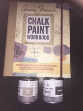 Annie Sloan paint -2 x 120ml tins- Graphite + French Linen + Annie's Wk Book