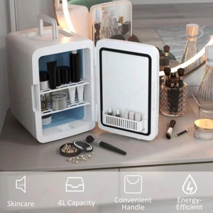 Mini Nevera de Maquillaje con Espejo LED Enfriador Calentador AC/DC Hogar Coche Uso Nevera SUMA - Imagen 1 de 19