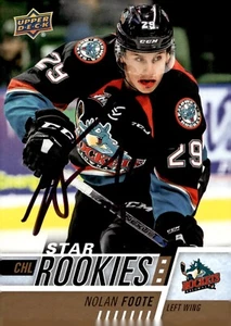 Nolan Foote - Signed 2017-18 Upper Deck CHL Star Rookies Card #380 - Picture 1 of 2