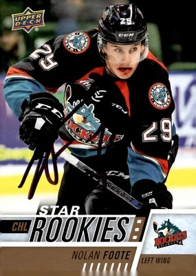 Nolan Foote - Signed 2017-18 Upper Deck CHL Star Rookies Card #380 - Image 1 of 2
