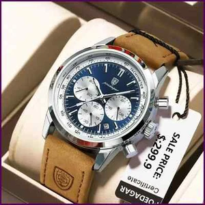 POEDAGAR Reloj Hombre Lujo Alta Calidad Militar Impermeable Luminoso Cronógrafo - Imagen 1 de 18