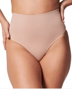 SPANX Women's MEDIUM EcoCare Shaping Thong Underwear in Toasted Oatmeal - Picture 1 of 3