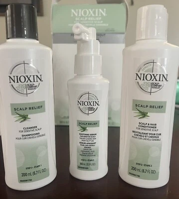 NIOXIN Scalp Relief 3PC SET : Cleanser + Conditioner + Serum for Sensitive Scalp - Image 1 of 4