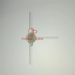 Lab Glass Three way Glass Stopcock with Spring - Picture 1 of 1