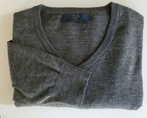 J Crew Mens 100% Cotton Dark Gray V-Neck Sweater Sz XL A85* - Picture 1 of 6