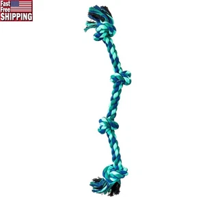 Large Dog Rope Toy Durable Chew Tug Fetch Interactive Playtime Big Dogs Green - Picture 1 of 8