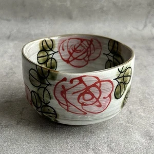 Mino ware ceramica cerimonia tè matcha giapponese ciotola tè Chawan rosa rossa Giappone - Foto 1 di 12
