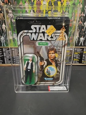 Star Wars 1977 Han Solo 75 AFA grado 30 espalda ANH de Kenner, extensión circular  Foto 1 de 4