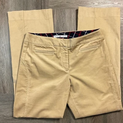 Tommy Hilfiger Pantalones Acampanados Pana Bootcut Mujer 10 Caqui Elastizados Preppy Cuadros Foto 1 de 4