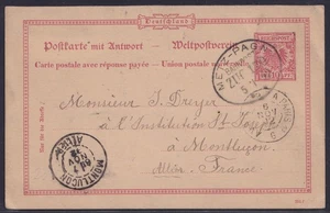 75499) Bahnpost METZ-PAGNY Lothringen 1892 Postkarte nach Frankreich - Picture 1 of 2