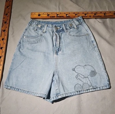 Pantalones Cortos Ledin Peanuts Para Mujer Medianos Azul Denim Snoopy Estampado Gráfico Pantalones Informales  Foto 1 de 4