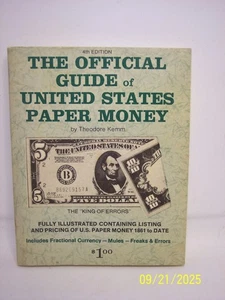 4th 1971 EDITION THE OFFICIAL GUIDE OF UNITED STATES PAPER MONEY 192 PAGES - Picture 1 of 4