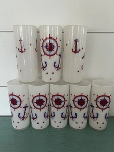 Vintage Federal Highball Glasses 8 Tom Collins Zombie Sailor Nautical - Picture 1 of 3