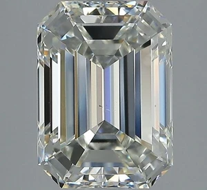 CERT. Diamante natural extraído GIA corte esmeralda 2,50 quilates color J VS2 claridad - Imagen 1 de 2