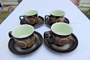 Juego de 4 tazas y platillos de té Denby Arabesque de Gill Pemberton - Imagen 1 de 6