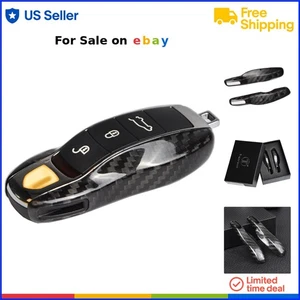 Carbon Fiber Key Cover for Porsche Cayenne Panamera Macan 718 911 918 Boxster - Foto 1 di 10