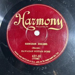 78 RPM HAWAIIAN GUITAR DUET Hawaiian Dreams / Drowsy Waters HARMONY 437 - Foto 1 di 2