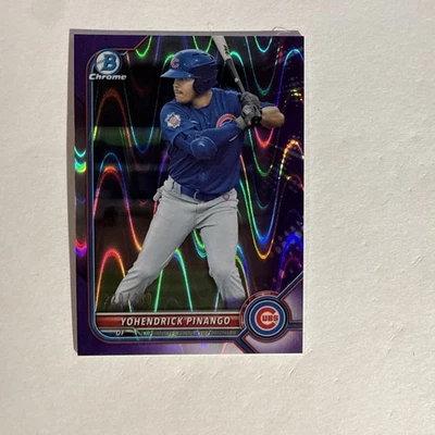 2022 Bowman - Chrome Prospects Yohendrick Pinango #BCP-95 Purple Refractor /250  - Image 1 of 4