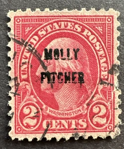 US 1928 Sc# 646 Used Stamp MNH Monmouth Battle Molly Pitcher Overprint - Picture 1 of 2