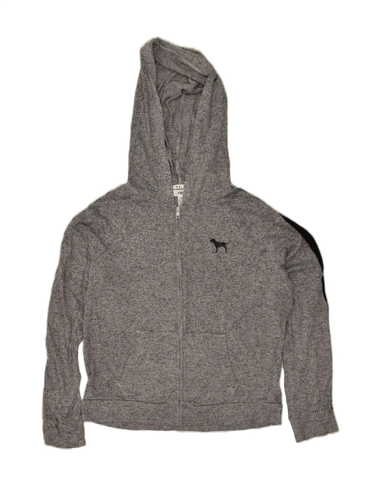 Suéter con Capucha ROSA para Mujer Cremallera Reino Unido 14 Gris Medio Viscosa Manchada BO17 Foto 1 de 3