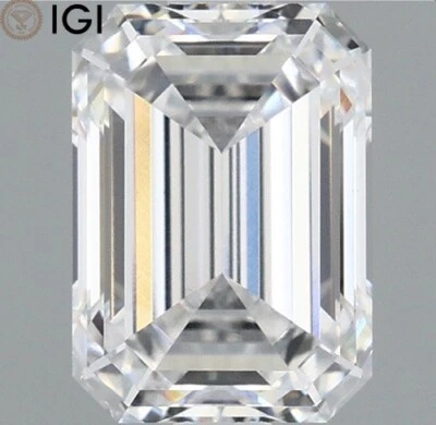 CVD Lab Grown Diamond 2.00 Carat IGI Certified D Color VVS2 Clarity Emerald Cut - Image 1 of 4
