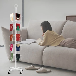 Greeting Card Rack Spins 20Pocket White Retail Display 8"x6'' Cards Sign Holder - Picture 1 of 22