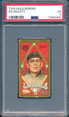 1911 T205 Sweet Caporal: ED WILLETT Detroit Tigers ~ PSA 3 - Image 1 of 2