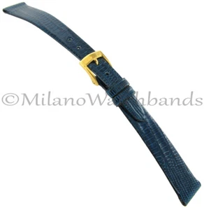 14mm Morellato Teal Blue Flat Genuine Teju Lizard Ladies Watch Band Regular 0040 - Picture 1 of 3