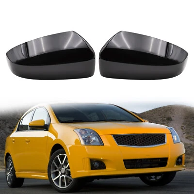L&R Gloss Black Side Wing Mirror Caps Cover For 2007-2012 Nissan Sentra SL SE-R — 第 1/4 张图片