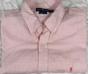 Ralph Lauren Mens Yarmouth Oxford Long Sleeve Shirt 18 34/35 Pink Checked - Picture 1 of 11
