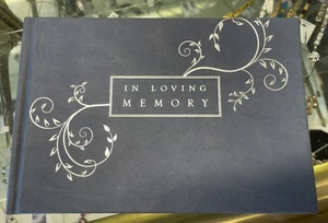 In Loving Memory Guest Book (Memorial Book, Funeral Book) Velvet Grey cover - Picture 1 of 1