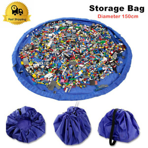 Kids Portable Toy Storage Bag Organiser Play Mat Rug Drawstring Tidy Home UK