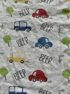 Car Fitted Crib Sheet Cotton Beep Vehicle Tree Toddler Bed Red Blue Yellow Green - Picture 1 of 3