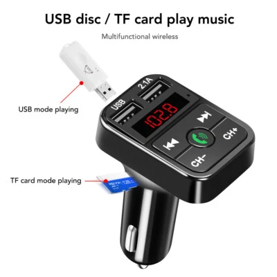 FM Transmitter Auto Drahtloser Bluetooth Kfz Radio Stereo Adapter 2USB Ladegerät - Bild 1 von 4