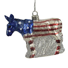 Political Party Mascot - 1 Ornament 3 Inch, Glass - Republican Democrat Donkey