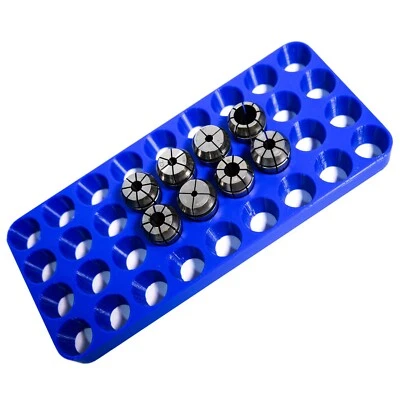 ROIKOUSA ER20 COLLET STORAGE TRAY HOLDER, 1/8, 3/16, 1/4, 3/8, 1/2 ER-20, BLUE FOR TSC