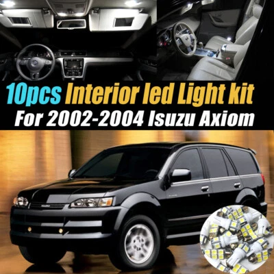 Paquete de kit de luces LED interiores de coche súper blancas de 10 piezas para Isuzu Axiom 2002-2004 Foto 1 de 4