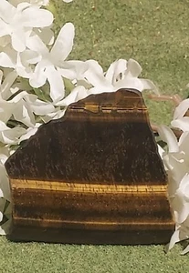 Tiger Eye Carved Gemstone Slice 103g (C2) - Picture 1 of 3