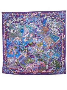 Hermes Carre90 Au Fil Du Carre As You Go To Women'S Scarf - Picture 1 of 5