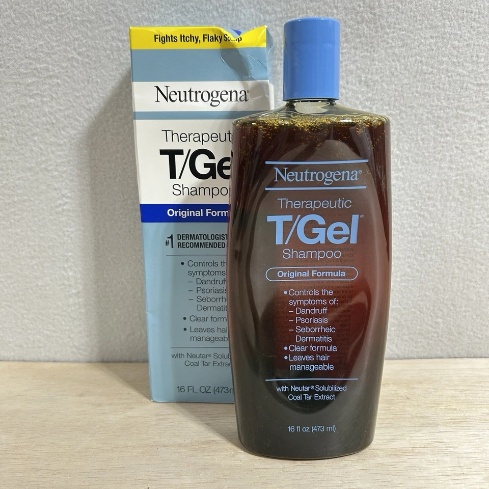 Xampu terapêutico Neutrogena T/Gel 16 oz 473ml – alívio do couro cabeludo escamoso coceira Grande - Imagem 1 de 3