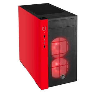 SilverStone SST-RL08BR-RGB - Ordinateur de jeu Micro-ATX Mini Tour Red Line Ge... - Photo 1/4