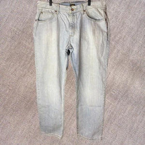 Vintage Lee Jeans 38x30 80er 90er Denim Light Wash Straight Wide Leg Y2K Retro - Bild 1 von 9