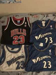Michael Jordan kids Jersey Lot Bulls Wizards Champion Nike Reebok - Picture 1 of 9