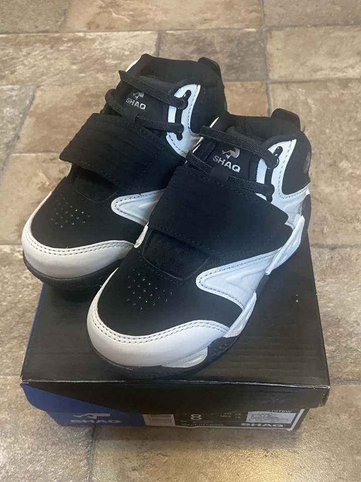 SHAQ Devastator Kids Basketball Shoes Black Size 8 EU25 Strap Sneakers