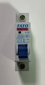 Disjoncteur simple pôle FATO DZ47-63 C10 230/400V 6000A neuf 2 pièces - Photo 1/6