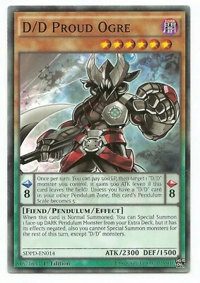 D/D Proud Ogre SDPD-EN014 Yu-Gi-Oh Card 1st Edition New - Image 1 of 3