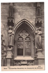 9287- Basel Rechtsseitige Standbilder am Hauptportal d. Münsters - Bild 1 von 2
