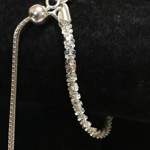 Milan Italien 950 Silber verstellbar Schlangenkette Armband Plättchen Kugel Drehkette - Bild 1 von 5