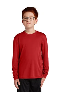 Sport-Tek YST350LS Youth Long Sleeve Performance Moisture Wicking Gym T-Shirt - Picture 1 of 26